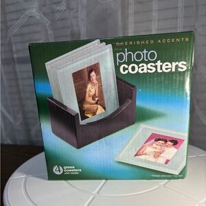 Cherished Accents Set of Four Photo Coasters stackable No holder